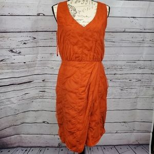 NWT Sachin + Babi for Ankasa Sandra  Saffron Sexy Mesh Overlay Silk Lining Dress